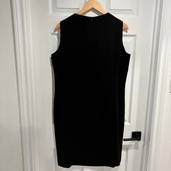 Jones New York Vintage Sleeveless Black Sheath Dress Zipper Enclosure Slit - Picture 3 of 9